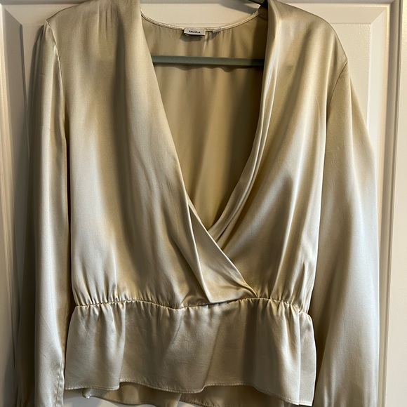 Aritzia Tallulah Draped Satin Blouse - Picture 1 of 1